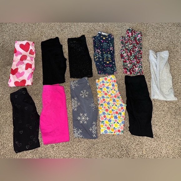 wonder nation Other - Assorted Kids Leggings - Pink, Black, Gray, Floral & Snowflake Patterns